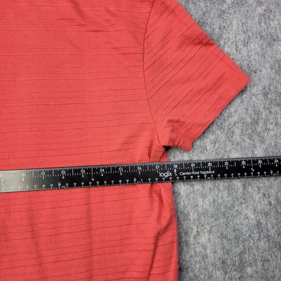 Goodfellow Men T shirt Small Textured Standard Fit Casual Orange Short Sleeve - Picture 6 of 6